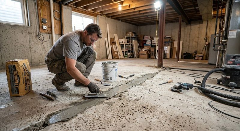 Cracked Basement Floor Repair in Pomona, CA