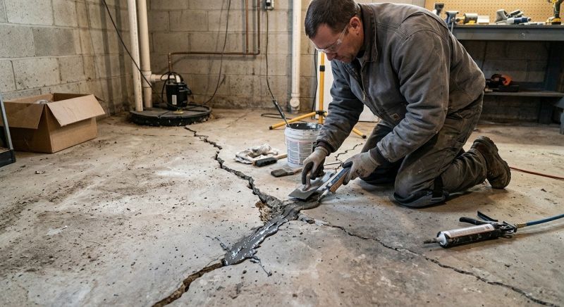 Cracked Basement Floor Repair in Pomona, CA