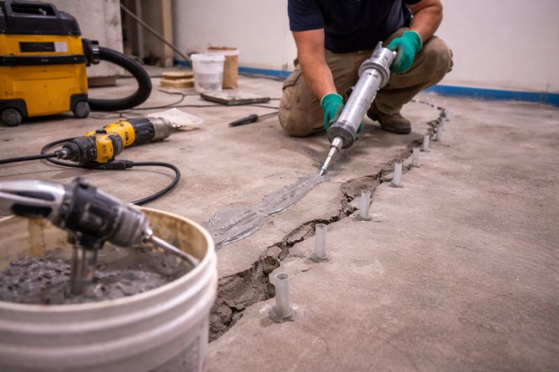 Cracked Basement Floor Repair in Pomona, CA